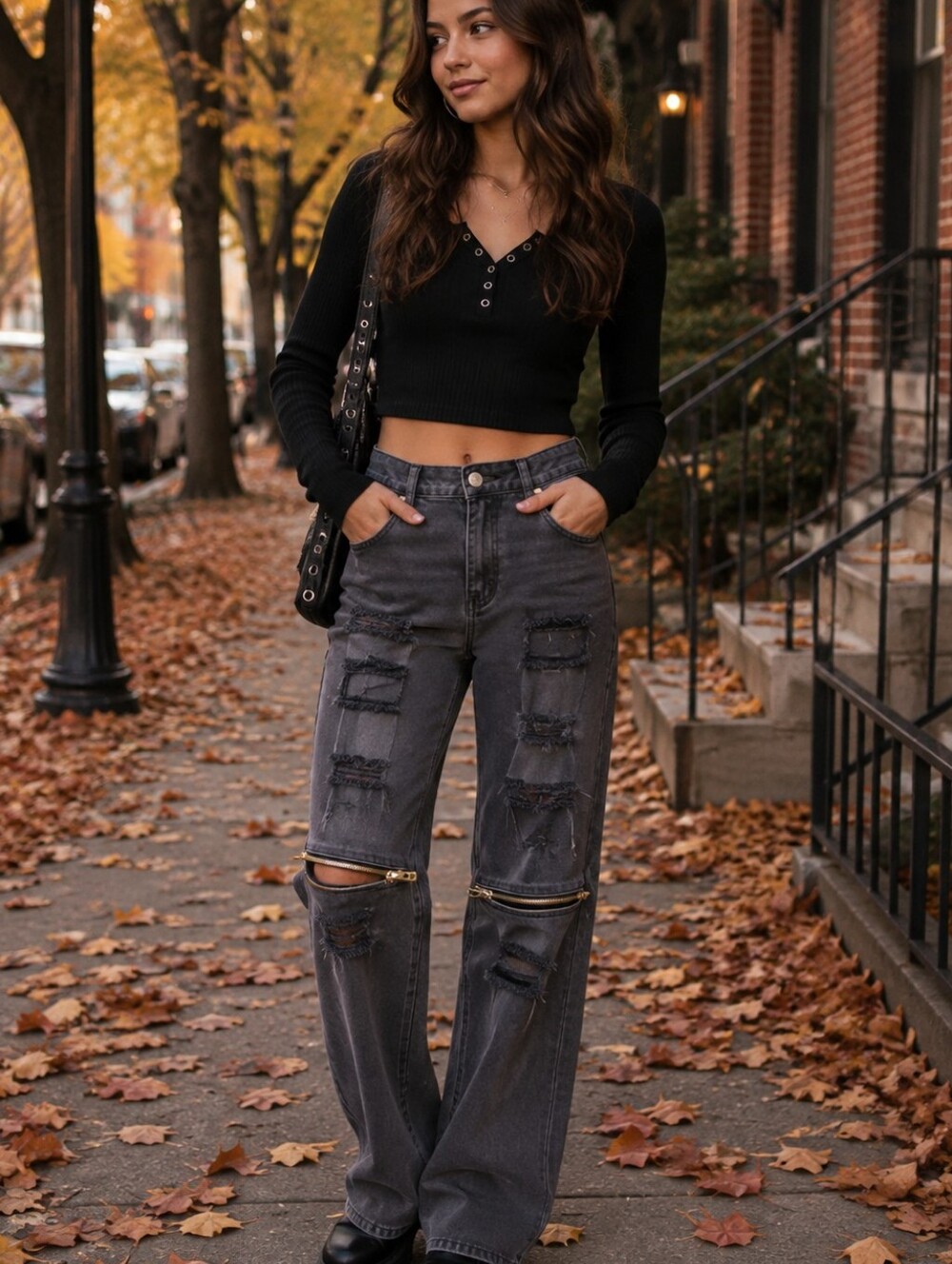 Urkool Black Distressed Jeans